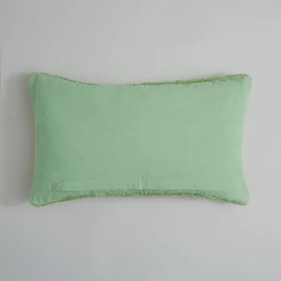 Rectangular Cushion with Slogan - Green, Polyester