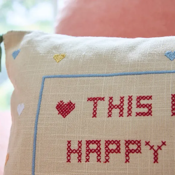 Rectangular Cushion with Tassels - Multicolor