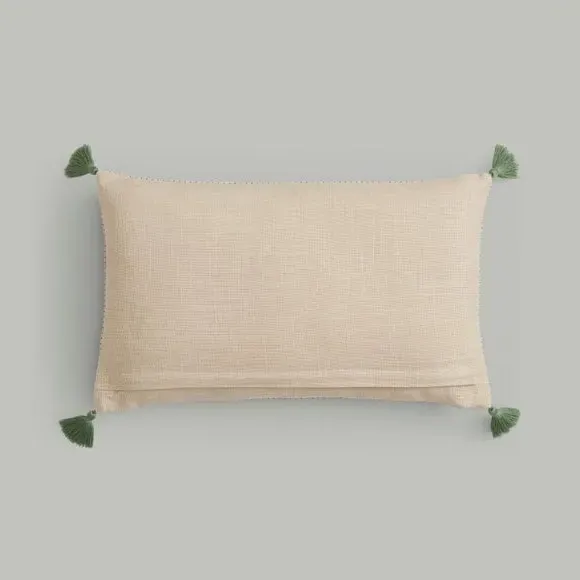 Rectangular Cushion with Tassels - Multicolor