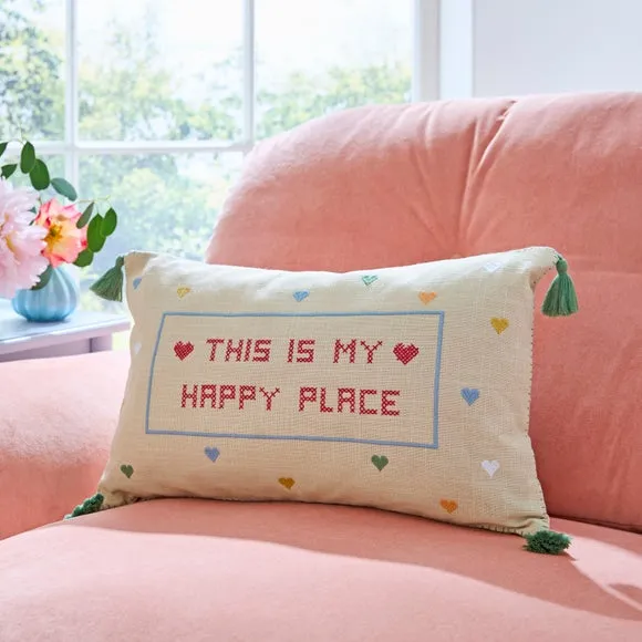 Rectangular Cushion with Tassels - Multicolor image