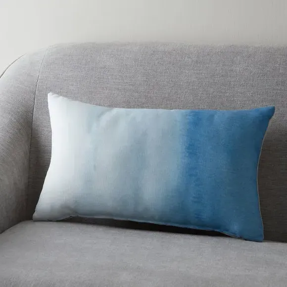 Rectangular Cushion with Zip Cover - Blue