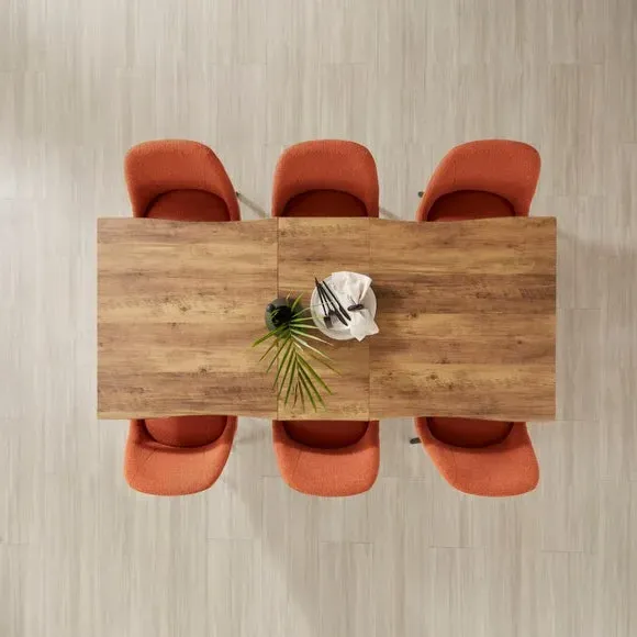 Rectangular Extendable Dining Table - Dark Wood