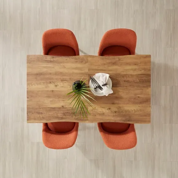 Rectangular Extendable Dining Table - Dark Wood