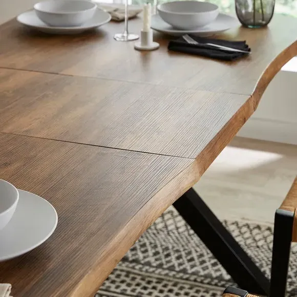 Rectangular Extendable Dining Table - Dark Wood