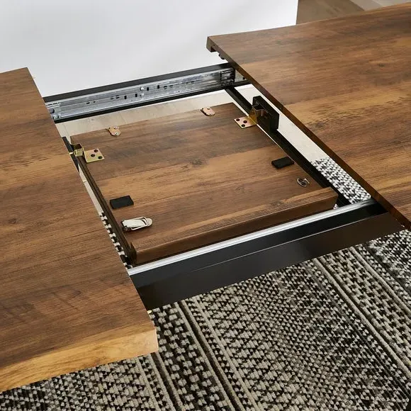 Rectangular Extendable Dining Table - Dark Wood