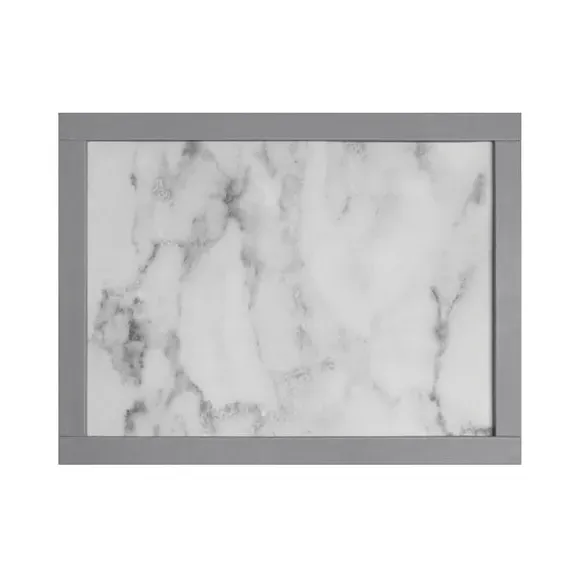 Rectangular Lap Tray - White, Marble