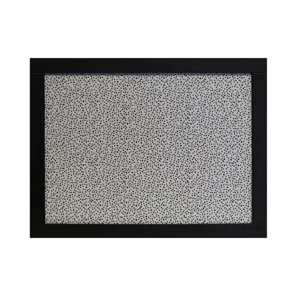 Rectangular Lap Tray with Dotty Design - Black/White