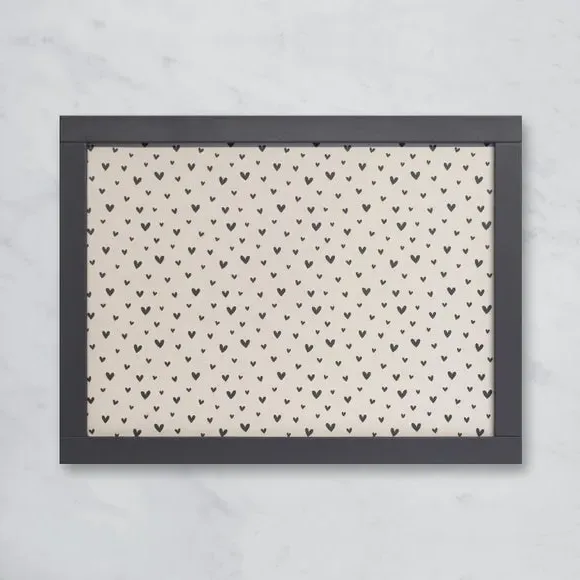 Rectangular Lap Tray with Hearts - Black/White image