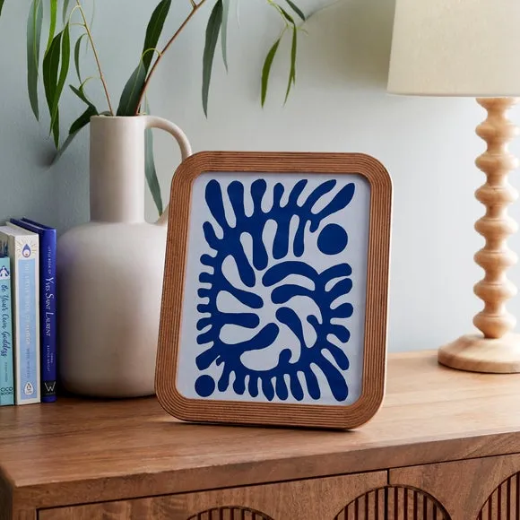 Rectangular Photo Frame Ribbed - Wood