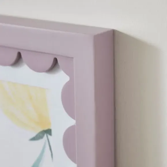 Rectangular Photo Frame Scalloped - Lilac