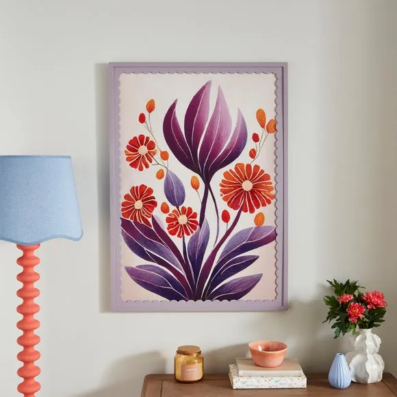 Rectangular Photo Frame Scalloped - Lilac