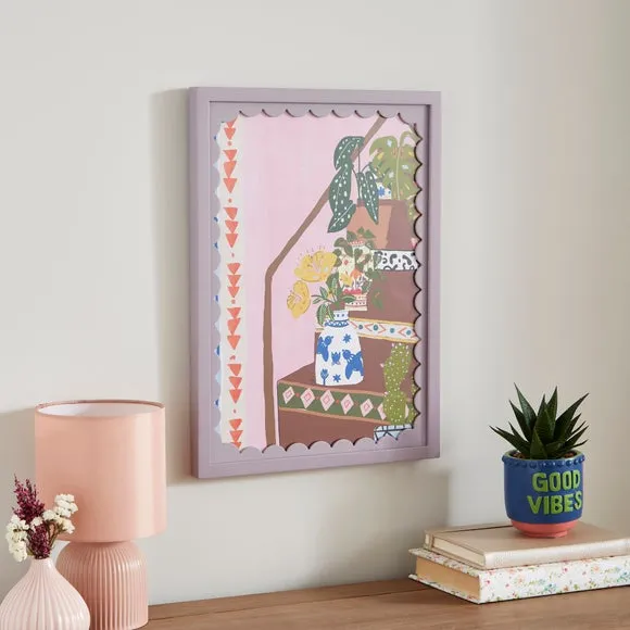 Rectangular Photo Frame Scalloped - Lilac