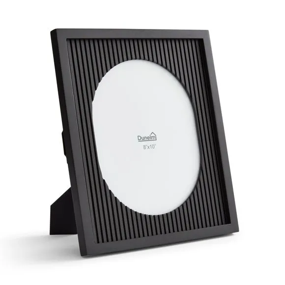 Rectangular Photo Frame with Oval Detail - Black, Mango Wood