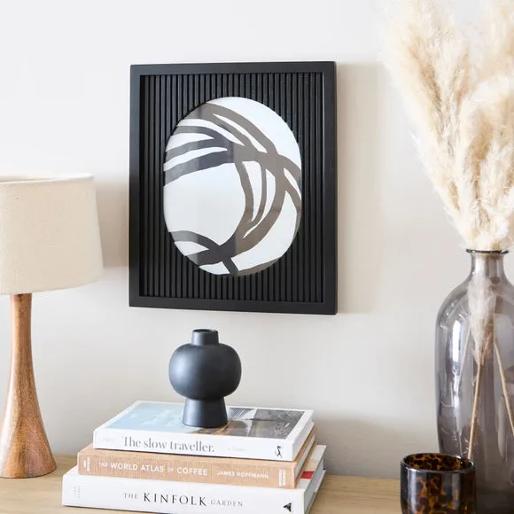 Rectangular Photo Frame with Oval Detail - Black, Mango Wood