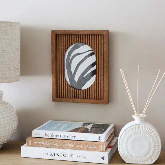 Rectangular Photo Frame with Oval Detail - Natural, Mango Wood