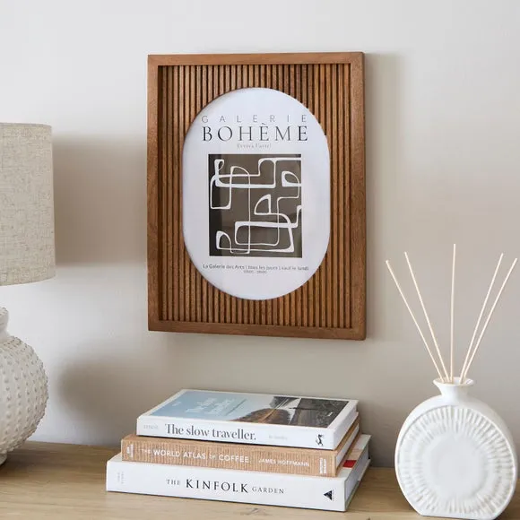 Rectangular Photo Frame with Oval Detail - Natural, Mango Wood