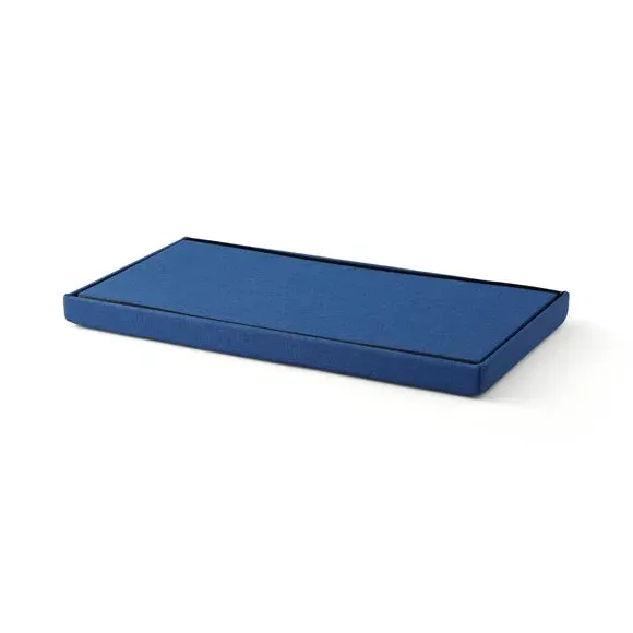 Rectangular Storage Ottoman - Blue, Faux Linen