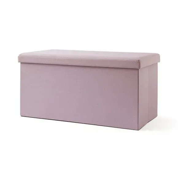 Rectangular Storage Ottoman - Lilac, Faux Linen