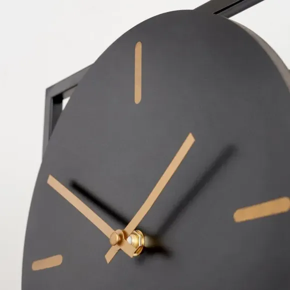 Rectangular Wall Clock with Shelf - Black