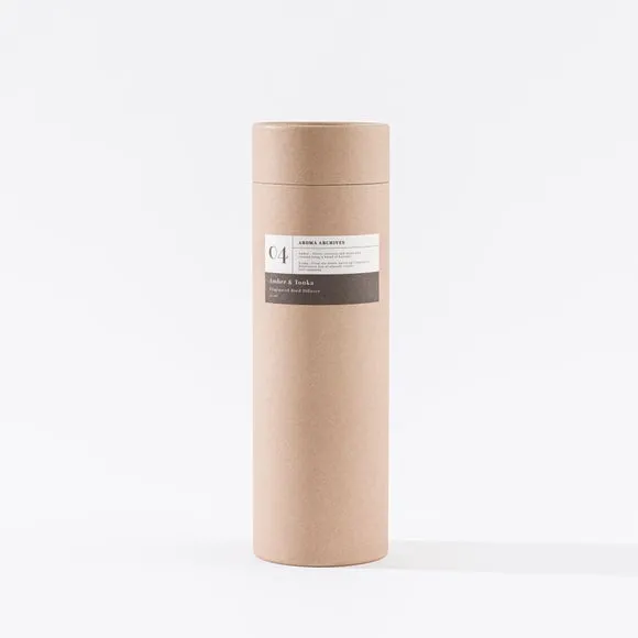 Reed Diffuser Amber Tonka Scent - Brown Glass