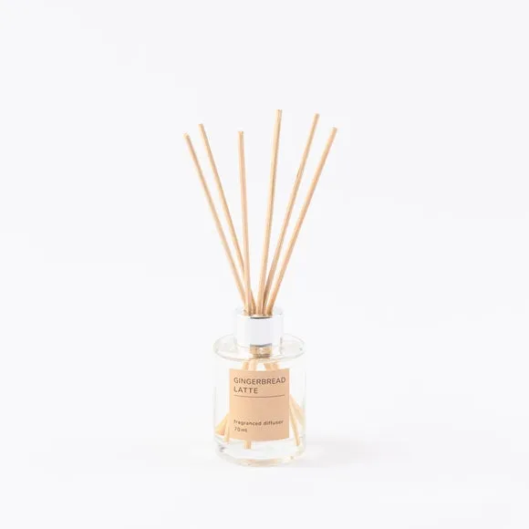 Reed Diffuser Gingerbread Latte - Clear Glass