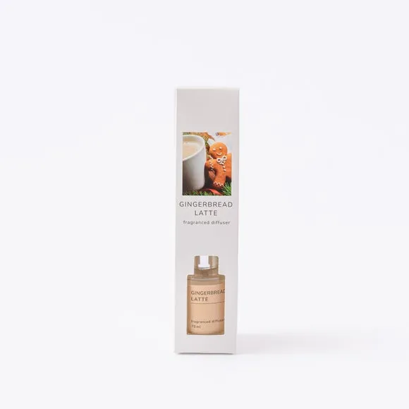 Reed Diffuser Gingerbread Latte - Clear Glass