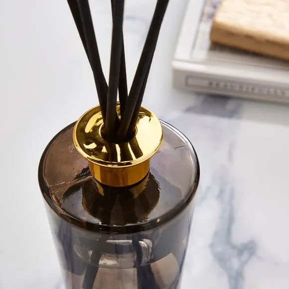 Reed Diffuser with Black Reeds - Brown Glass