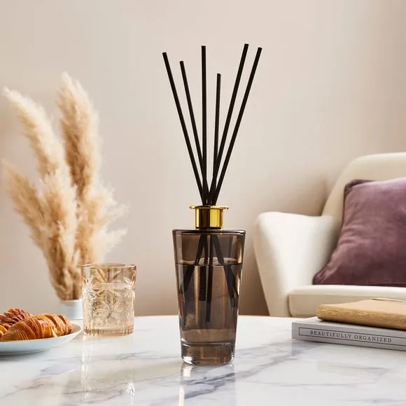 Reed Diffuser with Black Reeds - Brown Glass