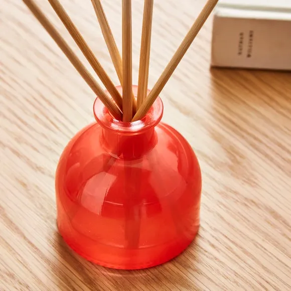 Reed Diffuser with Fruity Fragrance - Red Glass