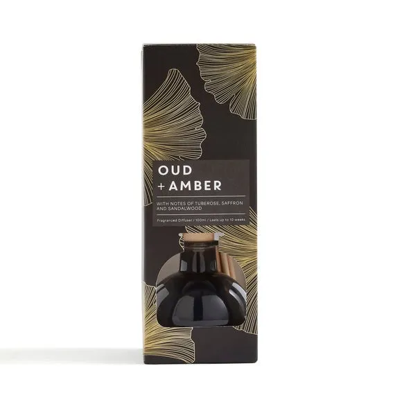Reed Diffuser with Natural Reeds - Black, Glass