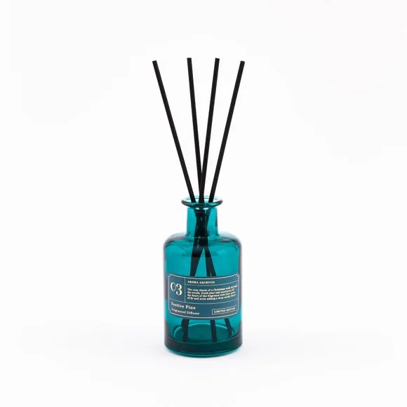 Reed Diffuser with Natural Reeds - Teal, Glass