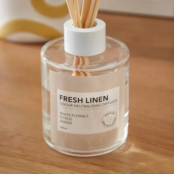 Reed Diffuser with Odour Control - Clear Glass