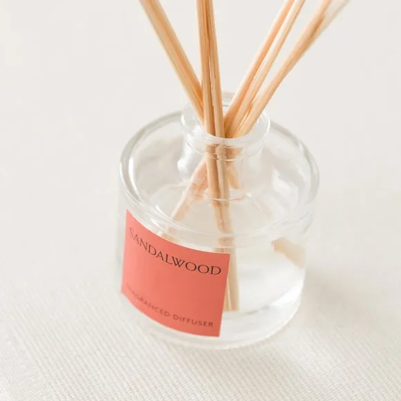 Reed Diffuser with Sandalwood Scent - Clear Glass