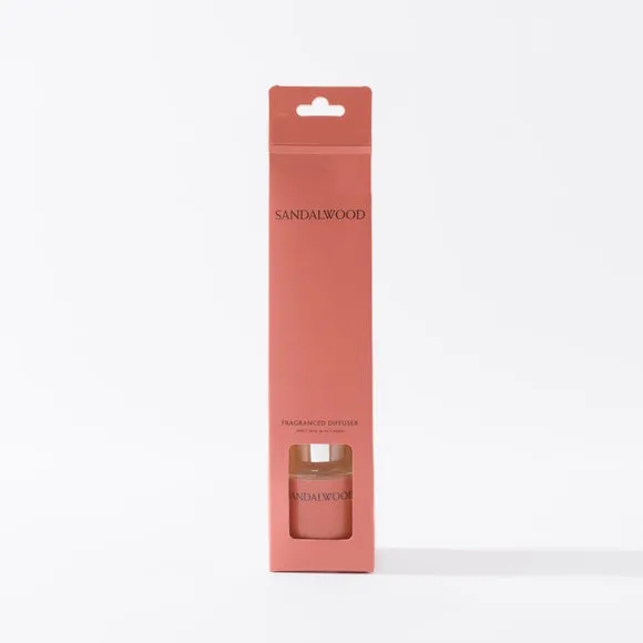 Reed Diffuser with Sandalwood Scent - Clear Glass