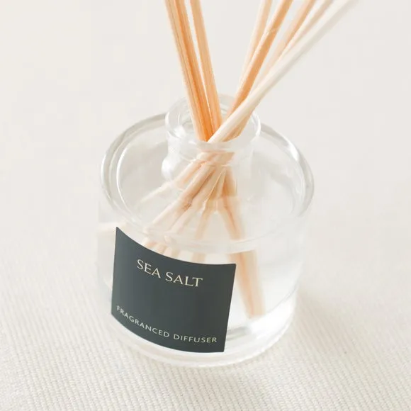 Reed Diffuser with Sea Salt Scent - Clear Glass