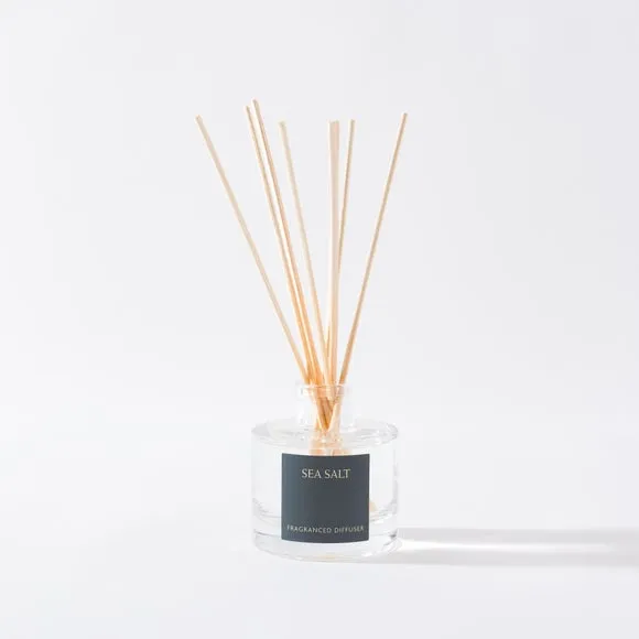 Reed Diffuser with Sea Salt Scent - Clear Glass