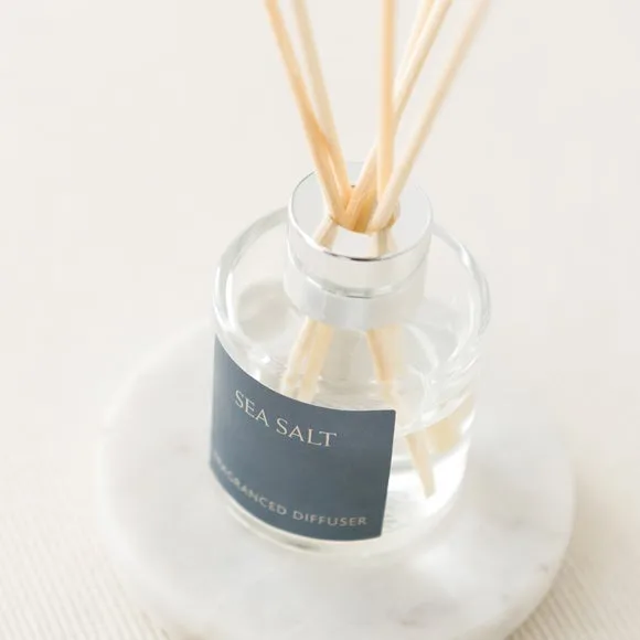Reed Diffuser with Sea Salt Scent - Clear Glass
