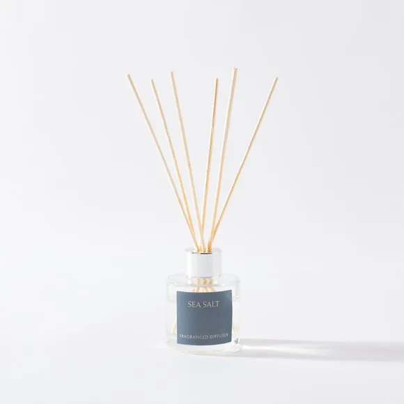 Reed Diffuser with Sea Salt Scent - Clear Glass