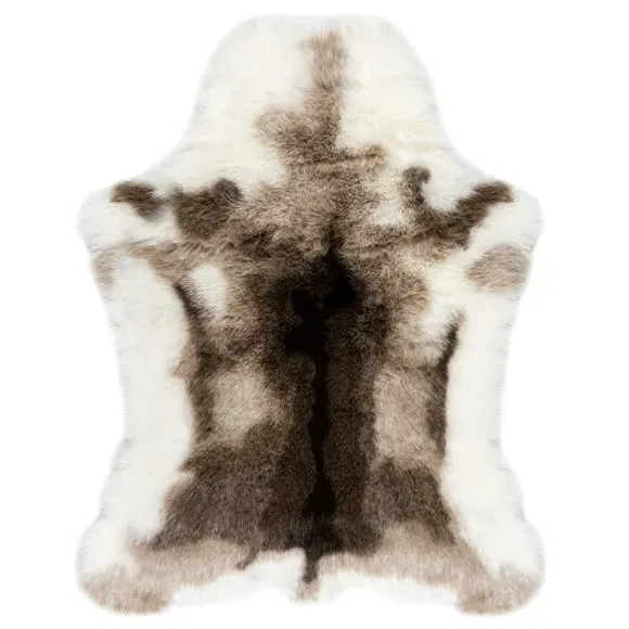 Reindeer Shape Faux Fur Rug - Natural, Acrylic