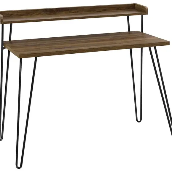 Retro Desk with Raised Shelf - Walnut