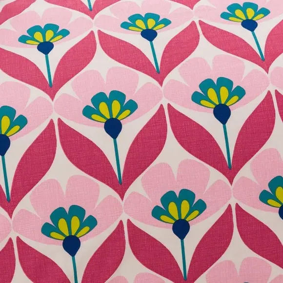 Retro Duvet Cover Set with Pillowcase - Rhubarb