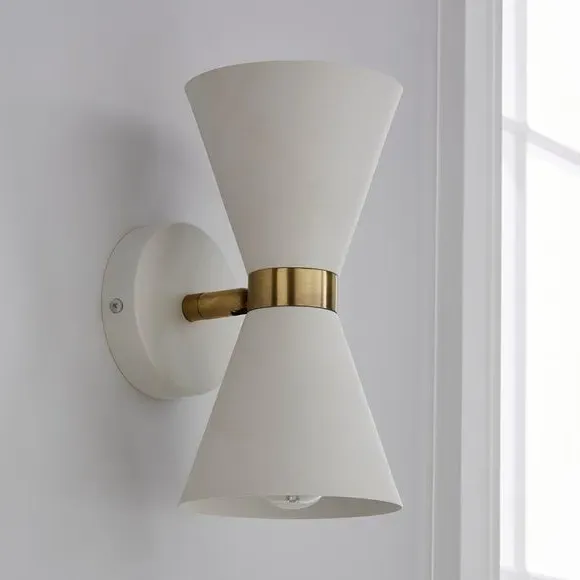 Retro Head Dual Lit Wall Light - Black