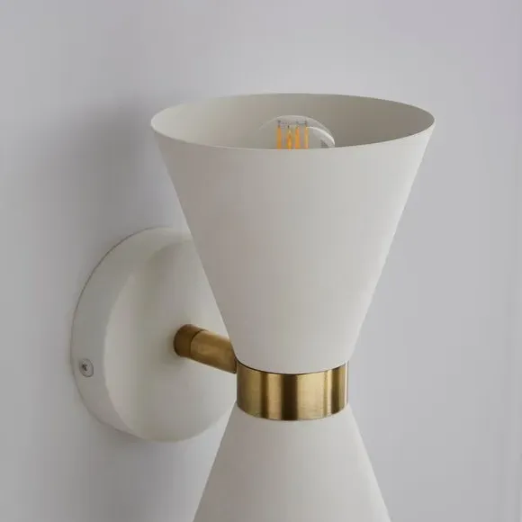 Retro Head Dual Lit Wall Light - White