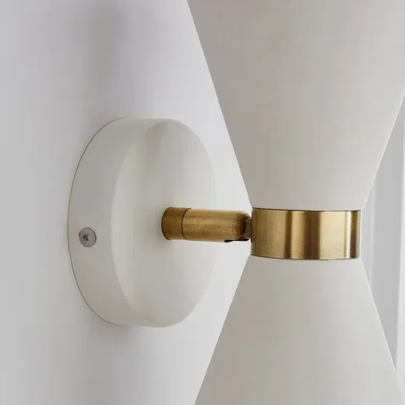 Retro Head Dual Lit Wall Light - White