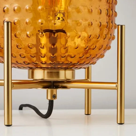 Retro Table Lamp - Amber, Glass