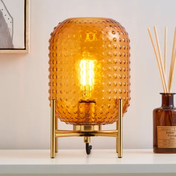 Retro Table Lamp - Amber, Glass image