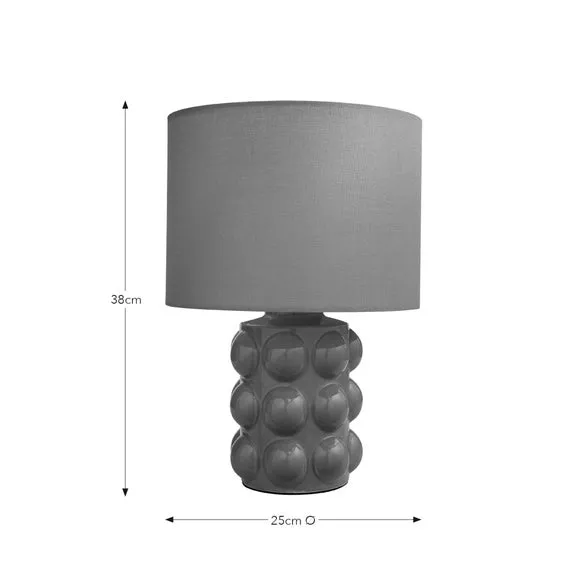 Retro Table Lamp with Bobble Detail - Clay, Ceramic