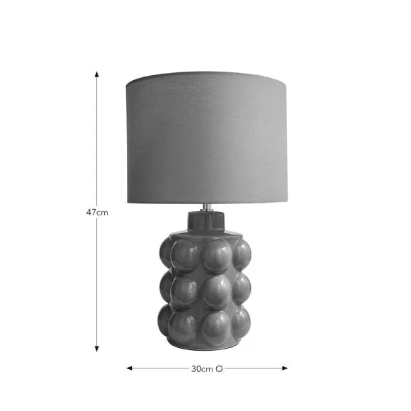 Retro Table Lamp with Bobble Detail - Clay, Ceramic