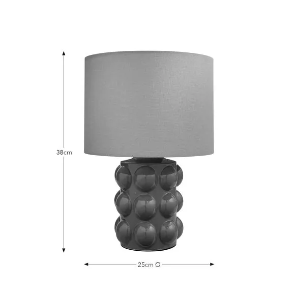 Retro Table Lamp with Bobble Detail - Yew, Ceramic