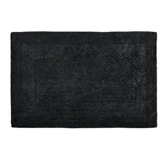 Reversible Bath Mat - Black, Cotton